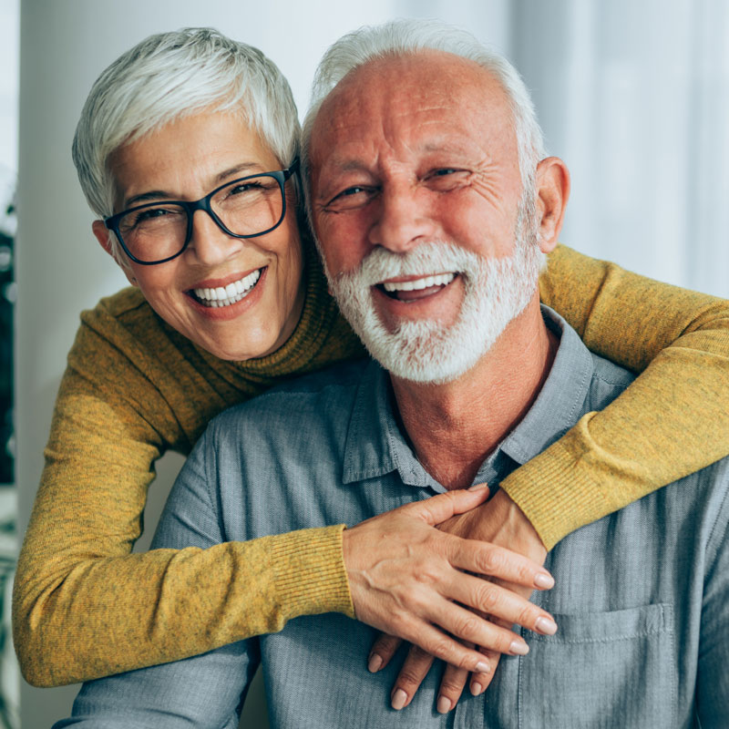 mature couple smiling