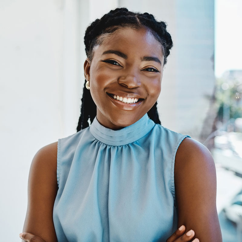 adult woman smiling