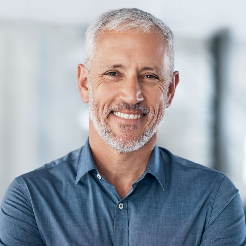 mature man smiling